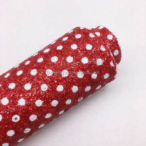 Polka Dot brillo grueso imitación <span class=keywords><strong>de</strong></span> cuero para zapatos <span class=keywords><strong>de</strong></span> arcos bolsas <span class=keywords><strong>de</strong></span> <span class=keywords><strong>tela</strong></span> - Product Image 3