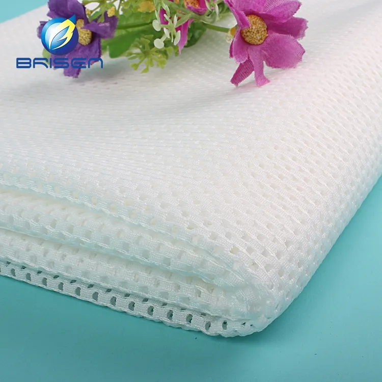 Bán buôn 100% Polyester dệt kim bọc nhà dệt lỗ lớn lưới vải cho bóng đá mỹ mặc