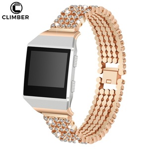 Venta caliente elegante diamante pulsera para Fitbit iónica correa de <span class=keywords><strong>reloj</strong></span>, Diamond steel band para Fitbit iónica Correa - Product Image 1