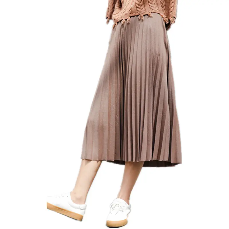 2022 New Fashion Korean Women Skirt Long Pleated Skirts Vintage Women Midi Skirt