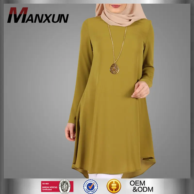 Wholesale High Quality Simple Design Islamic Muslim Long Tunic Tops