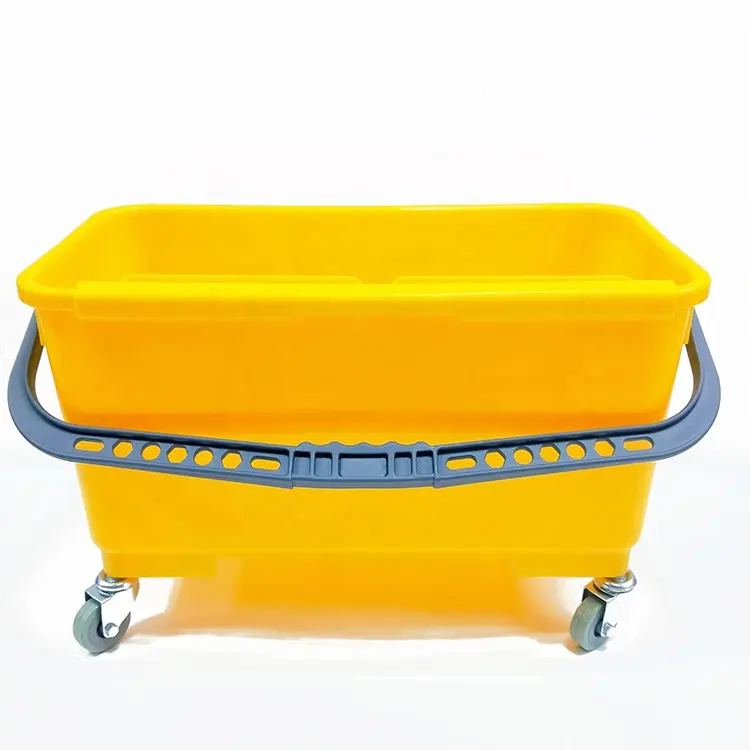 ESD 6 Gallon Utility Plastic Rectangular Tile Cleaning Bucket With Wheels