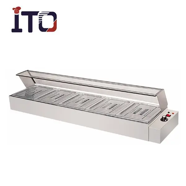 Commerciële Tafel Top Elektrische Glas Cover Bain Marie Voor Catering Apparatuur