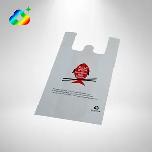 Personnalize sacos de plástico biodegradáveis transparentes impressos logotipo do t-shirt da grande capacidade para o empacotamento diário das ferramentas do alimento