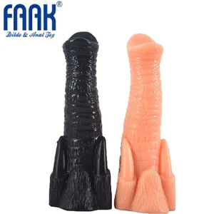 FAAK Mainan Seks Bentuk Hewan Dildo Asli Sensual Dildo dengan Bentuk Besar Mainan Seks Lunak untuk Wanita