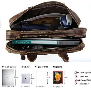 Rétro Exécutif Fou <span class=keywords><strong>Cheval</strong></span> En Cuir Mallette 14 Pouces Ordinateur Portable Sac D'affaires Personnalisé <span class=keywords><strong>De</strong></span> Qualité Supérieure - Product Image 5