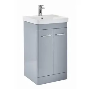 English Style Bathroom Furniture 500mm Dark Floor Standing Vanity Unit Basin