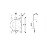 Haut-parleur rectangulaire XDEC 28x40mm 4Ohm 3W