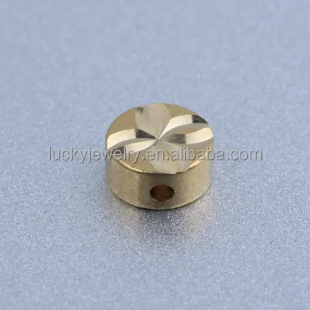 Newest jewelry findings diamond cut gold plated brass diy beads for bags