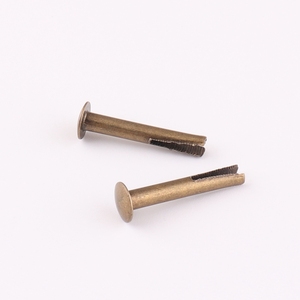 Rivets bifurqués en <span class=keywords><strong>laiton</strong></span> antique, petits rivets fendus en acier creux - Product Image 2