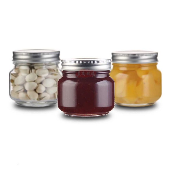 Mini empty glass jar honey glass jar with screw top cover storage glass jar