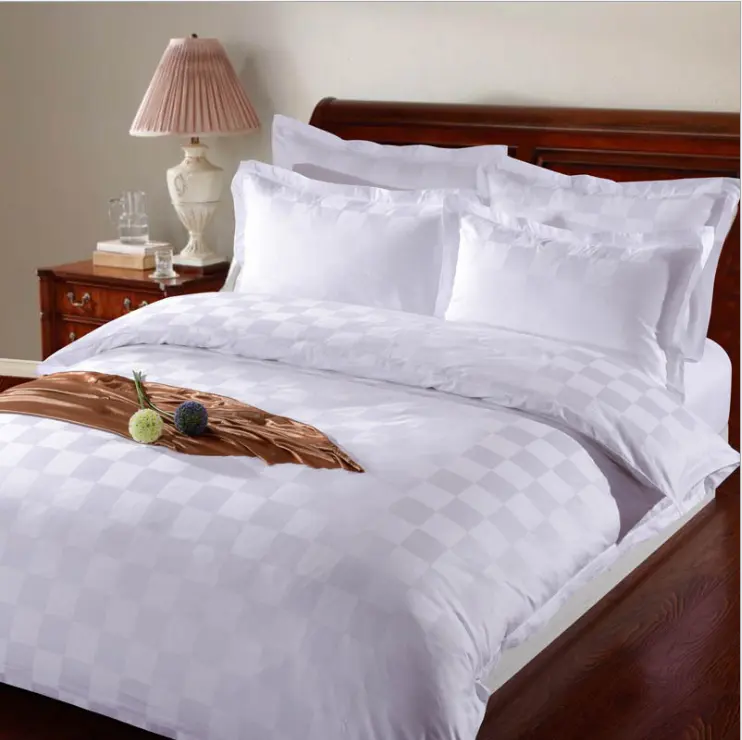 Tissu dobby 100% coton T250 T300, tissu style hôtel dépoli, couleur blanc, livraison gratuite