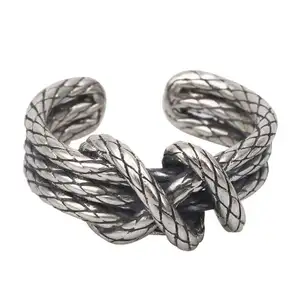 Latest Jewelry 925 Sterling Silver Twisted Men Ring