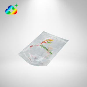 Logo boyutu özel baskılı koku geçirmez geri dönüşümlü ambalaj poşetleri gıda aperatif sıvı için fermuar ile şeffaf plastik dik duran poşetler - Product Image 2