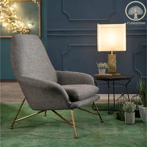 Grijs Stof Bekleding Paulistano Fauteuil Stoel Woonkamer Sofa Fauteuil