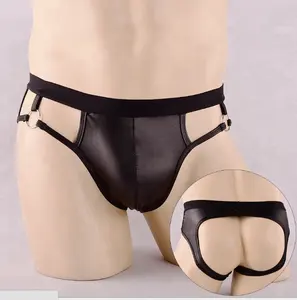 Импортное китайское мужское пряное нижнее белье, сексуальное мужское белье из искусственной кожи, открытые трусы с открытой спиной для геев