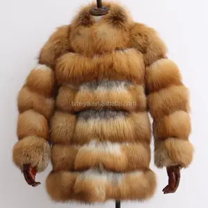 Mùa Đông Chất Lượng Cao Phụ Nữ Ý Ngắn Màu Đỏ Fox Fur Coat