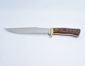 Cuchillo de supervivencia para exteriores, hoja fija, espiga completa, mango de madera pakka de latón, cuchillo de caza para acampar - Product Image 2