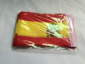 Bandera de mano de poliéster 100% personalizada, Bandera de País de campeonato, exhibición de <span class=keywords><strong>agencia</strong></span> de <span class=keywords><strong>viajes</strong></span> de España de 3x5 pies, asta de bandera de fibra de vidrio de nailon de vinilo - Product Image 2