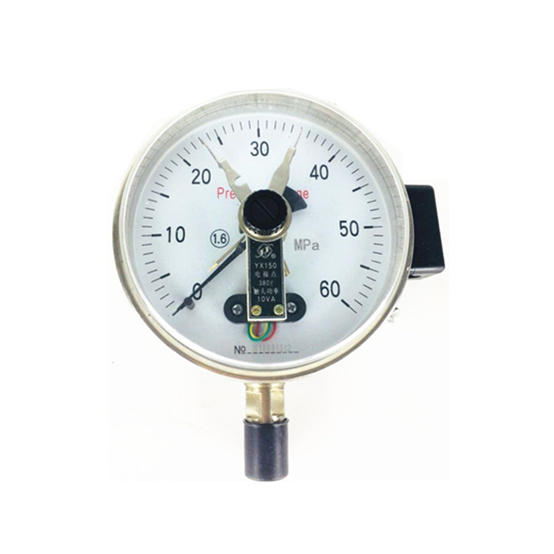 Shelok Magnetic Snap-action Yxc-100 Industrial Bottom Mounting Types Electric Contact Pressure Gauge