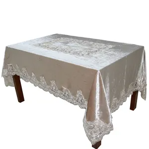 Modern Mulberry Silk Embroidery Various Colors White Table Cloth