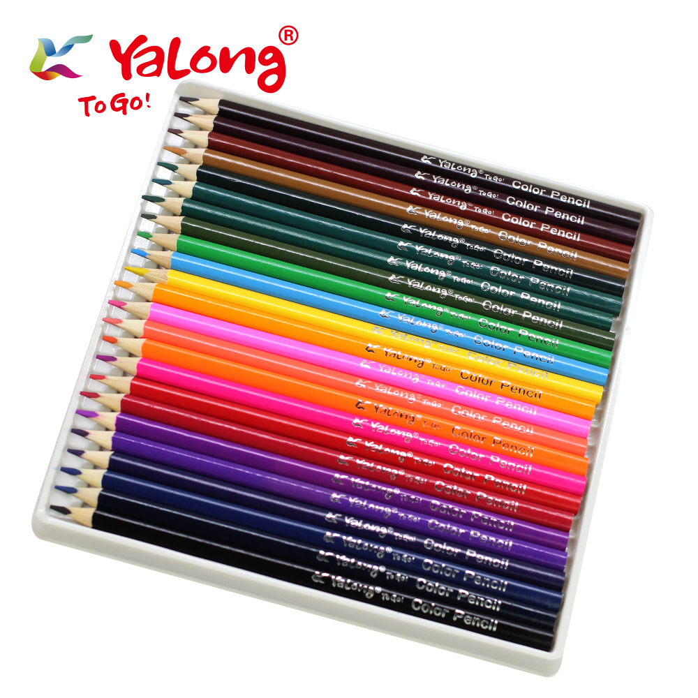 Yalong offre spéciale ensemble de crayons de couleur 12/18/24 couleurs Triangle naturel doux peuplier crayons de couleur en bois pour étudiant/écoliers