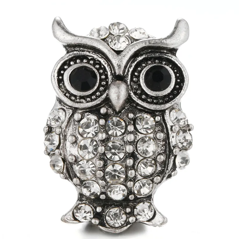 Neue Charms Owl 18mm Snap Button Charms Schmuck für Frauen Armband Snap Schmuck