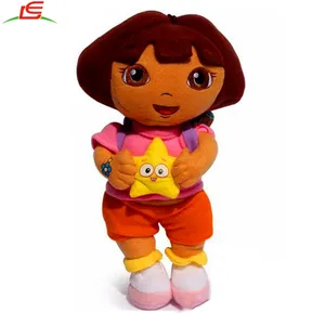 批发探险家多拉女孩毛绒公仔带星星和背包的毛绒玩具