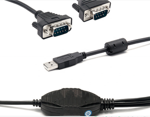Convertidor Serial <span class=keywords><strong>USB</strong></span> 2.0 RS232 Profesional de 2 Puertos FTDI DB9 con LED RX/TX para Impresora, Transmisión de Datos de Alta Velocidad - Product Image 3