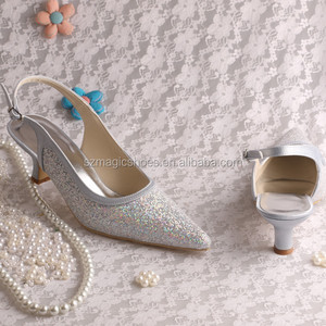 Silver Glitter Scarpe <span class=keywords><strong>Tacco</strong></span> <span class=keywords><strong>Basso</strong></span> <span class=keywords><strong>Sandali</strong></span> - Product Image 2