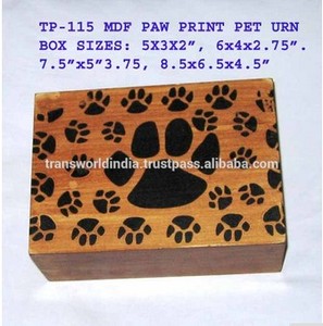 High Grade Custom Eco-Friendly Wooden <b>Pet</b> <b>Memorial</b> Urn with Brass Inlay Handcrafted Dog <b>Memorial</b> Product - Product Image 4