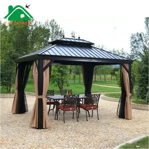 Açık pergola yeşil sert üst Gazebo, yeni tasarım bahçe hattı Gazebo