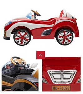 Batería de 12V para niños, grande, roja, manual, para montar en coche con música ligera - Product Image 5