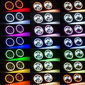 Morsun 7 pollici HA CONDOTTO il <span class=keywords><strong>Faro</strong></span> auto sistema di illuminazione 7 pollici rotonda <span class=keywords><strong>RGB</strong></span> halo anello led fari - Product Image 5