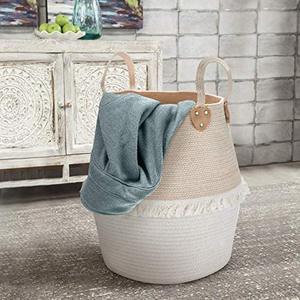 Cotton Rope Basket Cotton Rope Basket Simple Cotton Rope Belly Storage Basket Big Home Organizer With Handle