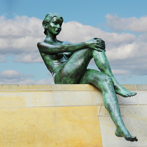 Classico Disegno del giardino bronzo nude nudo lady scultura