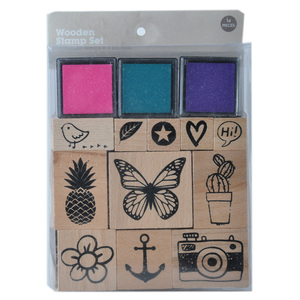 Meilleure vente en gros en bois <span class=keywords><strong>alphabet</strong></span> timbre sertie de 2 tampons encreurs - Product Image 5