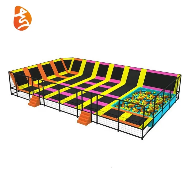 नई शैली लोकप्रिय इनडोर खेल का मैदान वाणिज्यिक रंगीन फिटनेस trampoline <span class=keywords><strong>पार्क</strong></span>