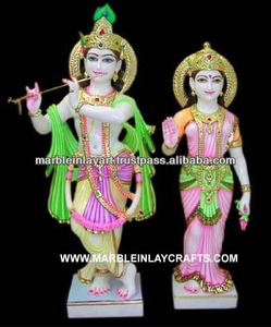 Radha Krishna White Marble Statue - Product Image 1