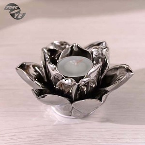 Di festa della decorazione della casa bella forma di fiore di loto fatti a mano in <span class=keywords><strong>ceramica</strong></span> supporto di candela - Product Image 6