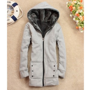 YSMARKET S-3XL Vendita Calda Casuale Delle Donne Ispessisce il Cappotto Caldo Femminile Vestiti Cappotto Con Tasche A Maniche Lunghe Con Cappuccio <span class=keywords><strong>Top</strong></span> E9998 - Product Image 3