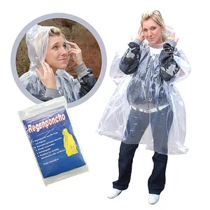 50"X80" Square Emergency Disposable Rain Poncho with Printing