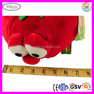 D539 Tomate rouge en gros, gros yeux, vente en gros, ODM, OEM, personnalisable, directement de l'usine, CPSIA CE, jouet en peluche, nourriture végétale, peluche tomate - Product Image 2