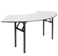 Demi-cercle solitaire thème fou prix courbé pliant banquet table à manger