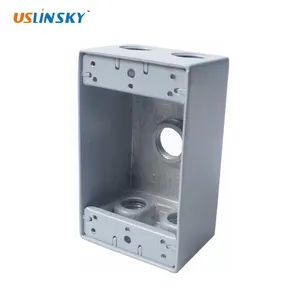 UL listed waterproof 1"hole 5 outlet hole 18.3 cubic inch galvanized rectangular electrical box