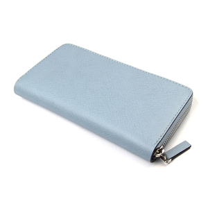 Saffiano-billetera de piel auténtica para mujer, monedero con ranuras para tarjetas, color azul - Product Image 3