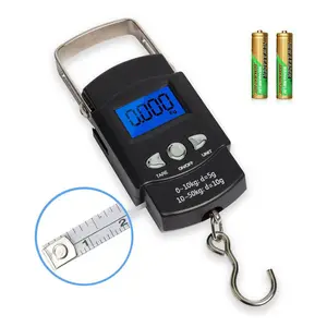 Portable Electronic Scale 50kg Digital Luggage Scale Hook Fish Scale With 100cm Ruler