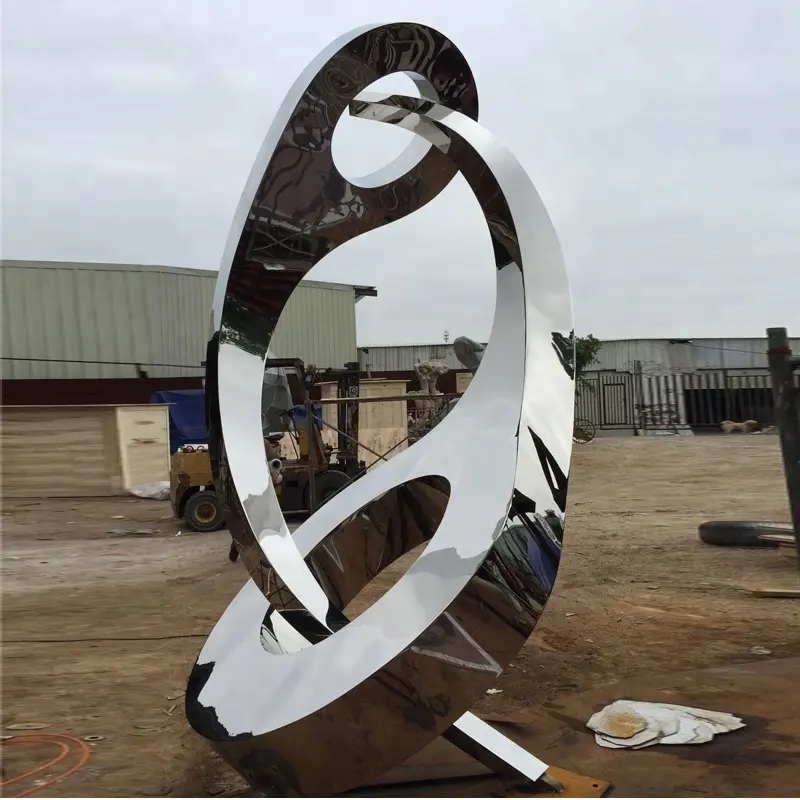 Yin yang escultura em aço inoxidável grande moderna ao ar livre