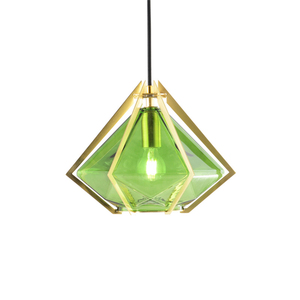 Ventes chaudes d'éclairage d'intérieur, <span class=keywords><strong>lampe</strong></span> suspendue moderne en verre vert triangulaire, fabriquée en Chine - Product Image 5