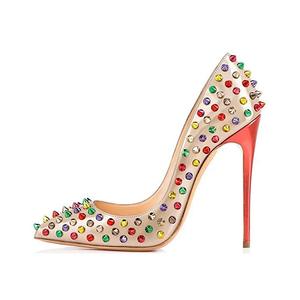 Più il Formato Punta a punta Chaussure Femme Tacchi Alti Rivetto Rosso <span class=keywords><strong>Scarpe</strong></span> Da <span class=keywords><strong>Sposa</strong></span> Da <span class=keywords><strong>Sposa</strong></span> <span class=keywords><strong>Per</strong></span> Le Donne - Product Image 2